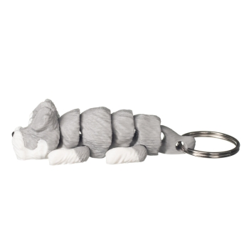 Sznaucer brelok druk 3D jasnoszary wariant